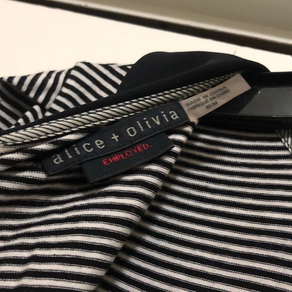 Pre-loved Alice + Olivia Striped Belted Black/White Dress in Medium! - Picture 6 of 6